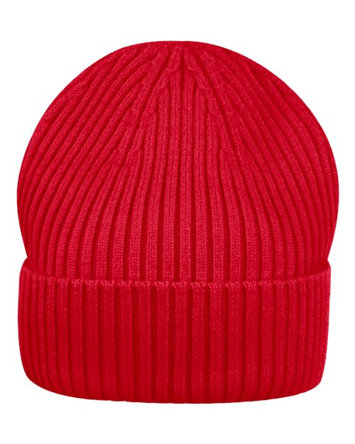 Sportsman Rib Knit Beanie - Red Front