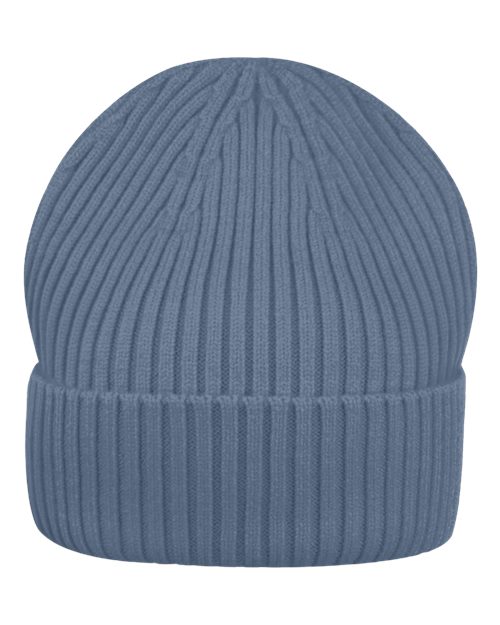 Sportsman Rib Knit Beanie - Steel Blue Front