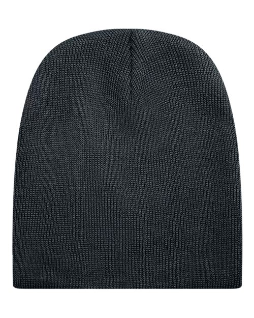 Knit Winter Beanie - Black Front