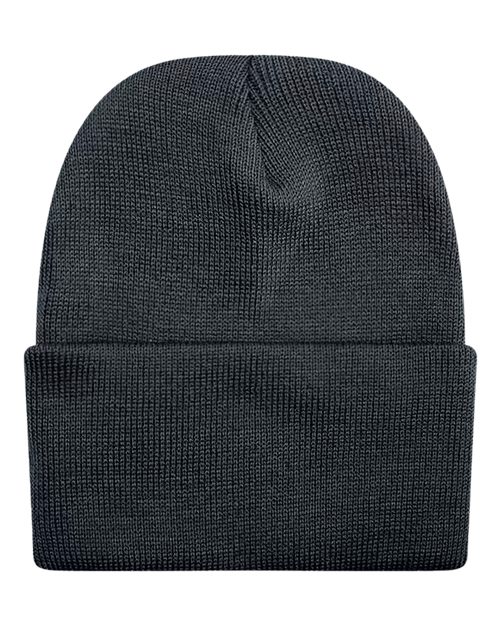 Solid Knit Ski Hat - Black Front