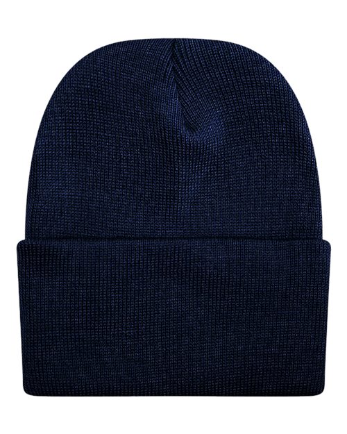 Solid Knit Ski Hat - Navy Front