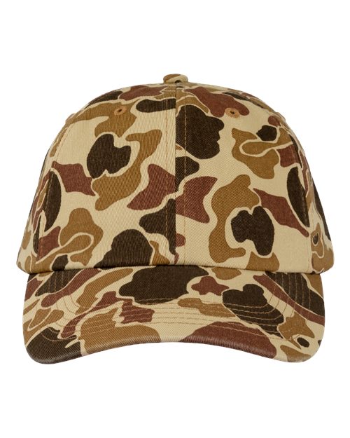 Bio-Washed Classic Dad Hat - Brown Duck Camo Front