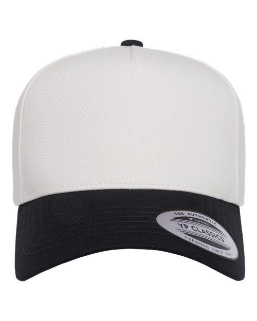 YP Classics Retro Cotton Blend Snapback Cap - Black/ White/ White Front