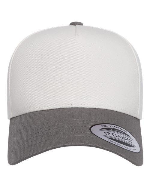 YP Classics Retro Cotton Blend Snapback Cap - Grey/ White/ White Front