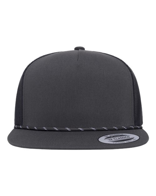YP Classics Classic Five-Panel Trucker Rope Cap - Charcoal Front
