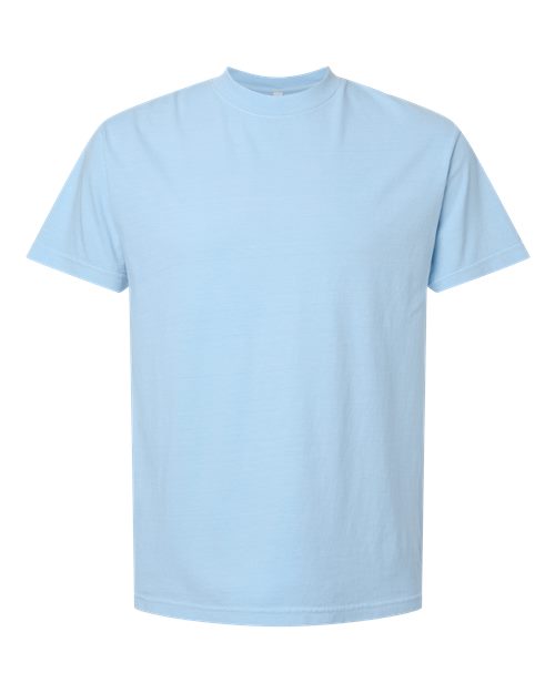 Unisex Garment-Dyed Heavyweight Cotton Tee - Faded Powder Blue Front
