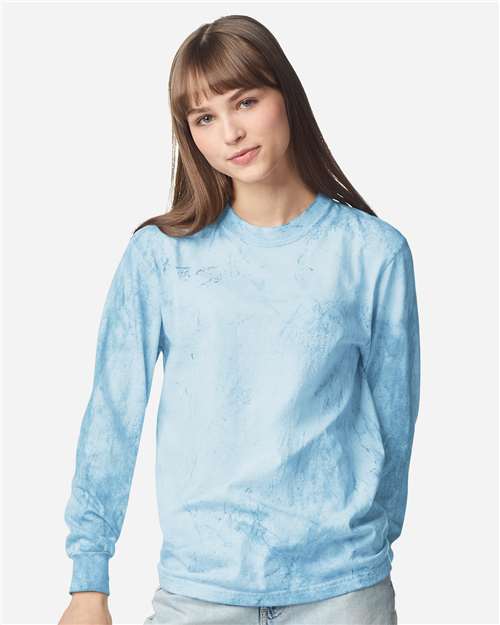 Unisex Colorblast™ Long Sleeve T-Shirt - Fiji Blue Front