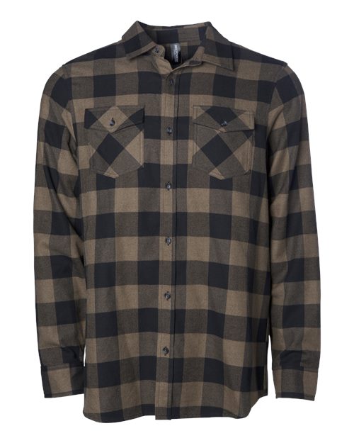 Unisex Flannel Shirt - Brown/ Black Front