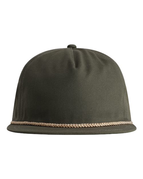 The Original Rope Five-Panel Cap - Olive Green/ Natural Front