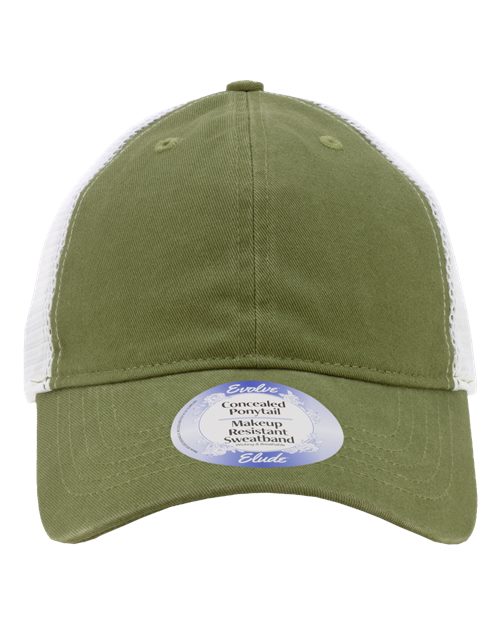 Infinity Her Women's Peached Twill Mesh Back Cap - Sea Turtle/ White Front