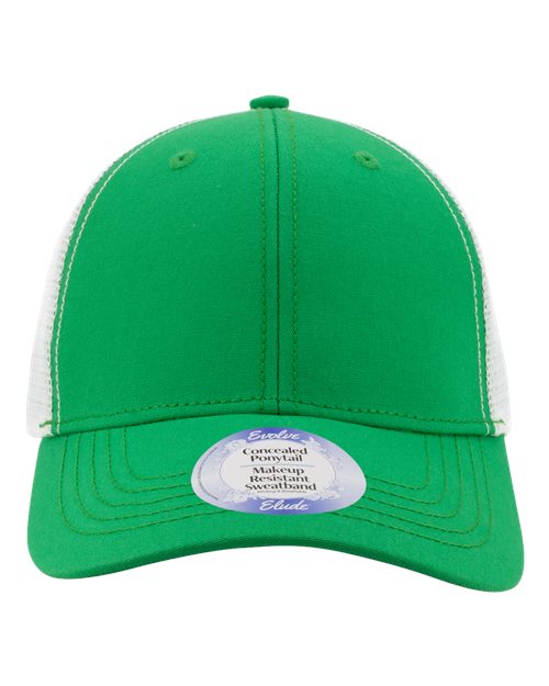 Infinity Her Women's Modern Trucker Cap - Kelly Green/ White Front