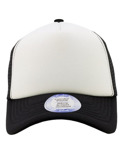 Infinity Her Women's Foam Trucker Cap - White/ Black/ Camo Front