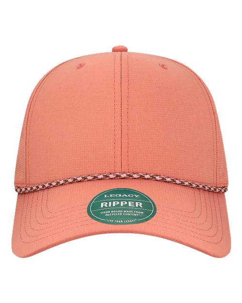 LEGACY Six-Panel Ripstop Rope Cap - Desert Rose-Pink/ Brown Front