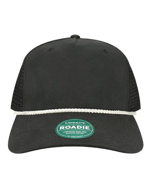 LEGACY Five-Panel Adjustable Cap - Black/ White Front