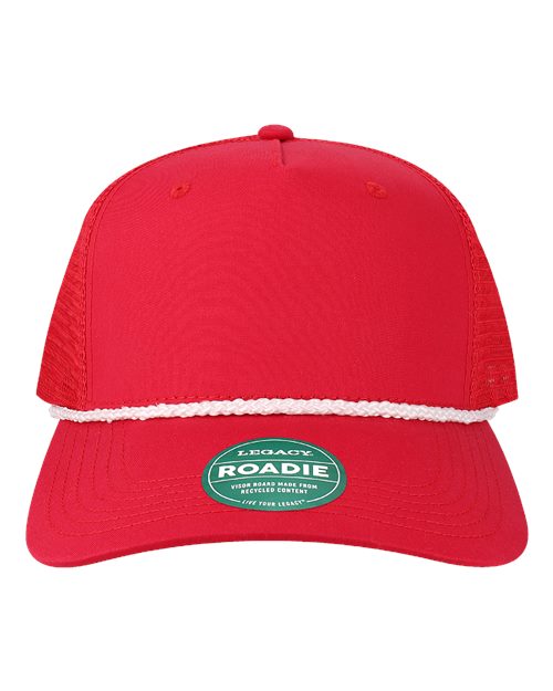 LEGACY Five-Panel Adjustable Cap - Scarlet Red/ White Front