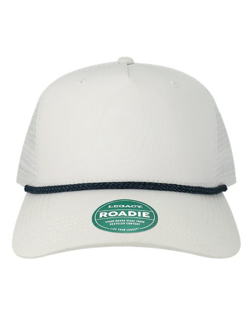 LEGACY Five-Panel Adjustable Cap - White/ Navy Front
