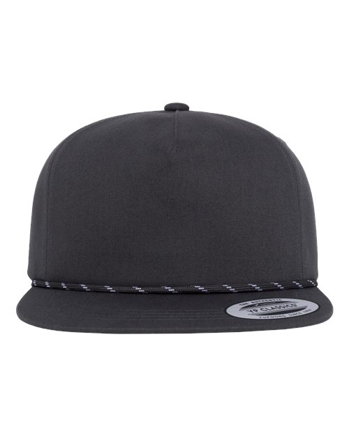 YP Classics Lightly Structured Five-Panel Rope Cap - Charcoal Front