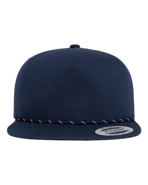 YP Classics Lightly Structured Five-Panel Rope Cap - Navy Front