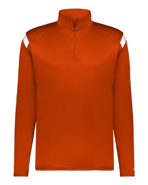 Men's On The Rise Quarter-Zip Pullover - Burnt Orange/ White Front