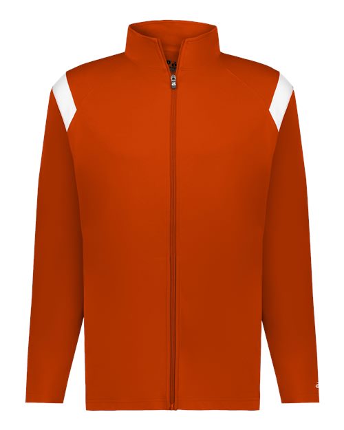 Men's On The Rise Outercore Warm-up Jacket - Burnt Orange/ White Front