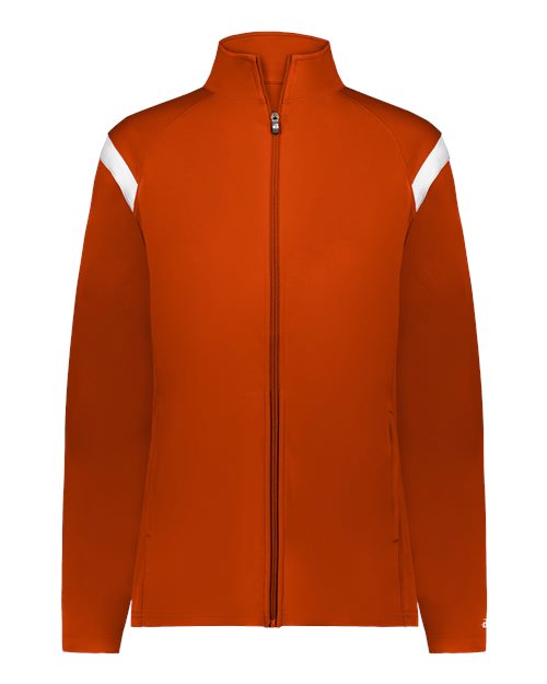 Women's On The Rise Outercore Warm-Up Jacket - Burnt Orange/ White Front