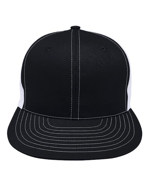 Two-Tone Trucker Cap - Black/ White Front