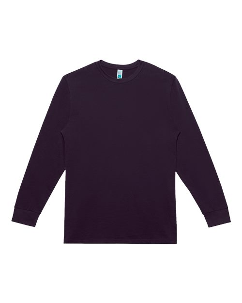 Unisex Heavyweight Long Sleeve T-Shirt - Plum Front