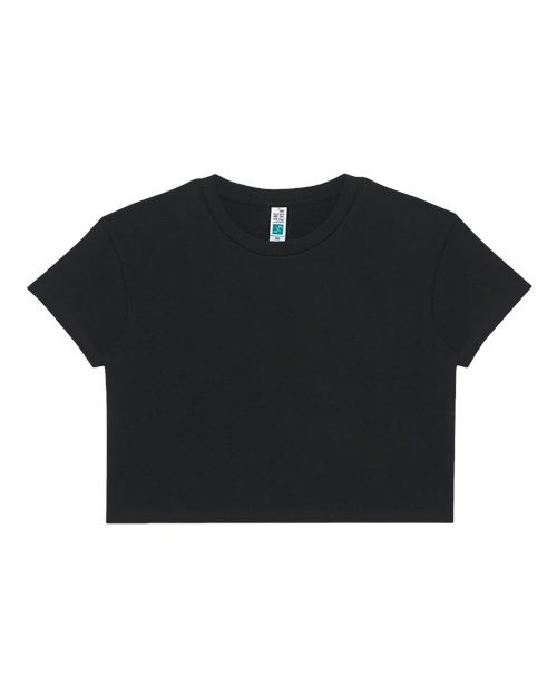 Lane Seven Women's Garment-Dyed Urban Cropped Tee - Pigment Black Front