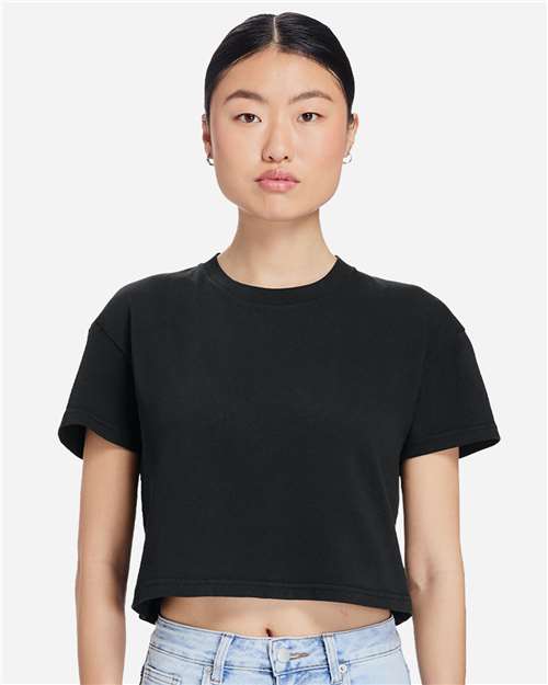 Lane Seven Women's Garment-Dyed Urban Cropped Tee - Model Front