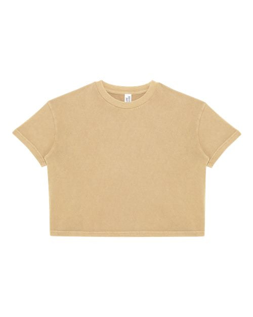 Lane Seven Women's Garment-Dyed Urban Cropped Tee - Pigment Burro Front