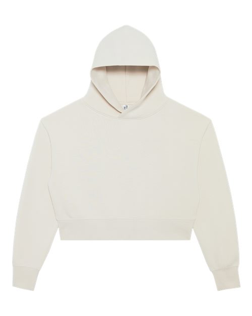 Lane Seven Women's Relaxed Cropped Hoodie Sweatshirt - Bone Front