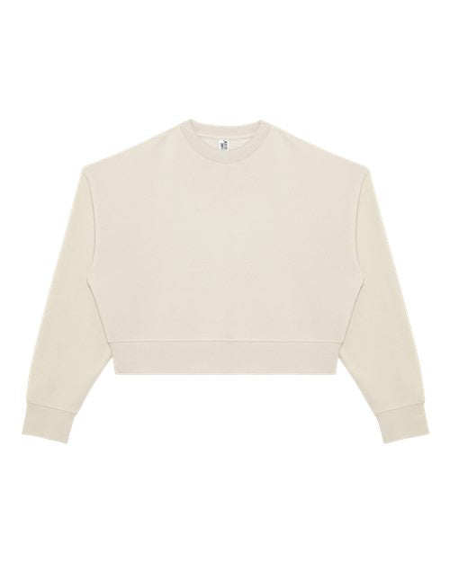 Lane Seven Women's Relaxed Cropped Crewneck Sweatshirt - Bone Front