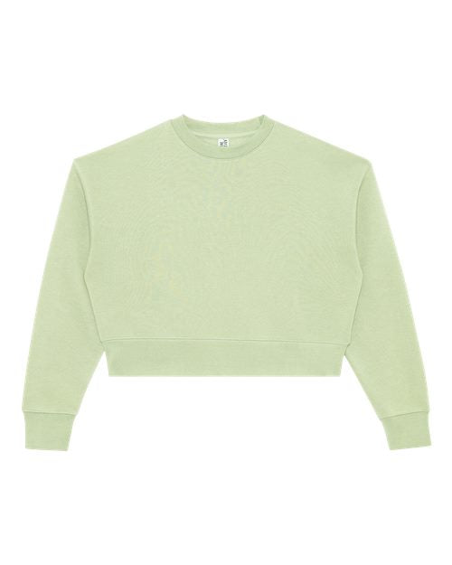 Lane Seven Women's Relaxed Cropped Crewneck Sweatshirt - Matcha Front