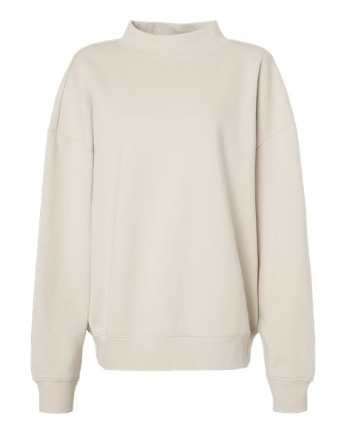 Independent Trading Co. Women's Midweight Mock Neck Sweatshirt - Ivory Front