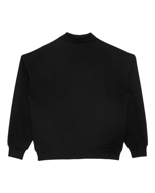 Lane Seven Unisex Element Polo Collar Crewneck Sweatshirt - Back