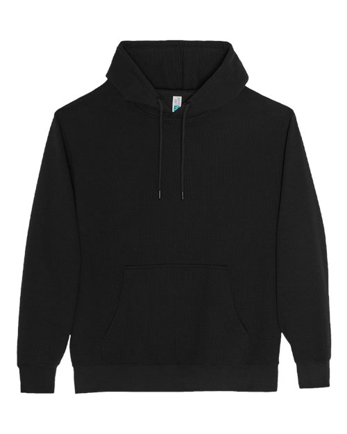 Lane Seven Unisex Thermal Hoodie Sweatshirt - Black Front