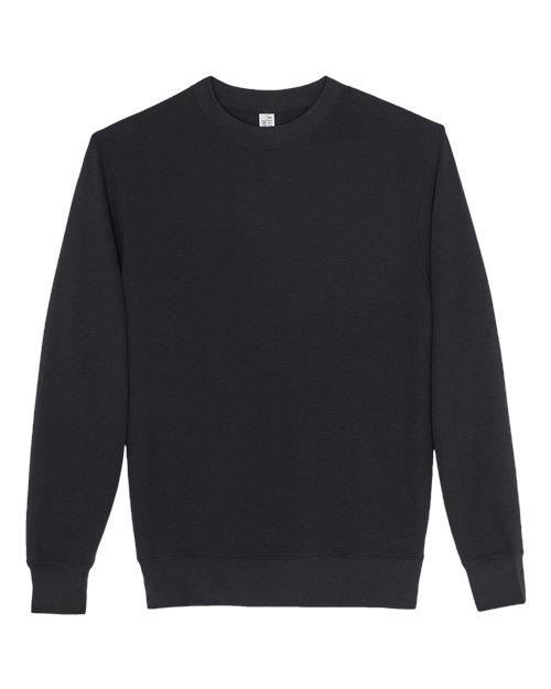 Lane Seven Unisex Thermal Crewneck Sweatshirt - Black Front