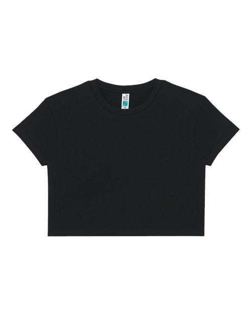 Lane Seven Women's Crop Tee - Black Front