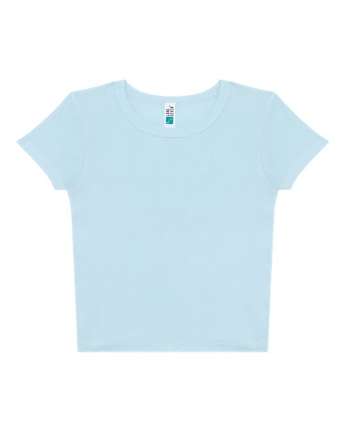 Lane Seven Women's Baby Tee - Baby Blue Front