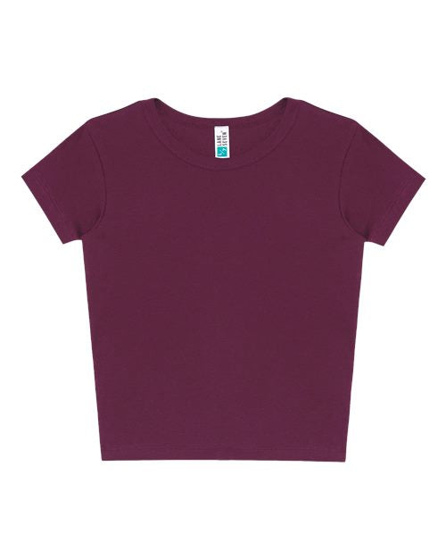 Lane Seven Women's Baby Tee - Mauve Wine Front