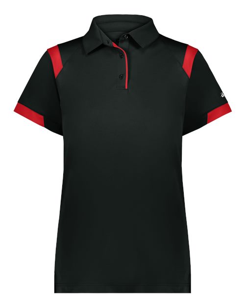 Badger Women's On The Rise Polo - Black/ Red Front