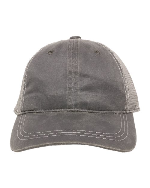Weathered Mesh-Back Cap - Brown Front
