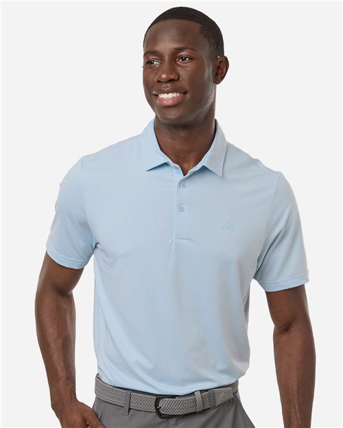 Men's Performance Textured Polo - Lucid Ray Blue/ Black Front