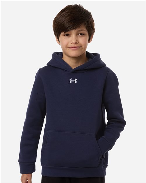 Youth Team Icon Fleece Hooded Sweatshirt - Pitch Grey Medium Heather/ White Front