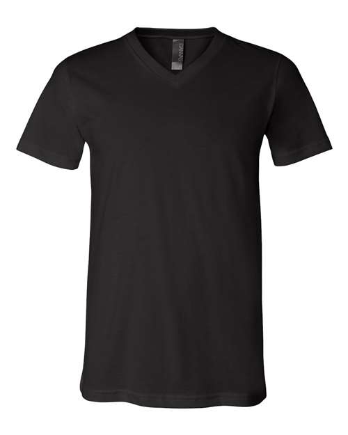 Unisex Jersey V-Neck Tee - Black Front
