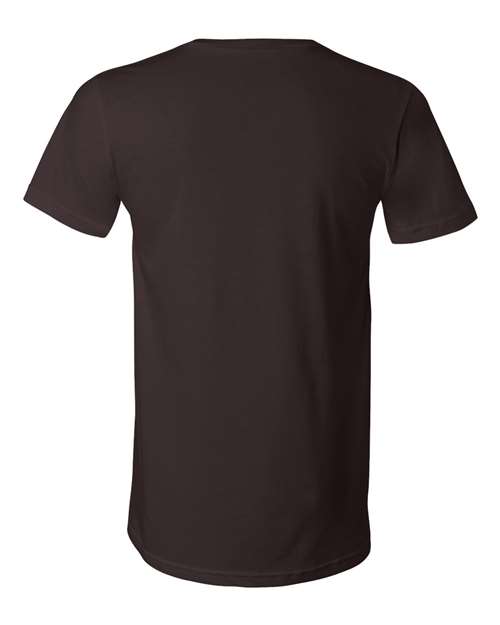 Unisex Jersey V-Neck Tee - Brown Back