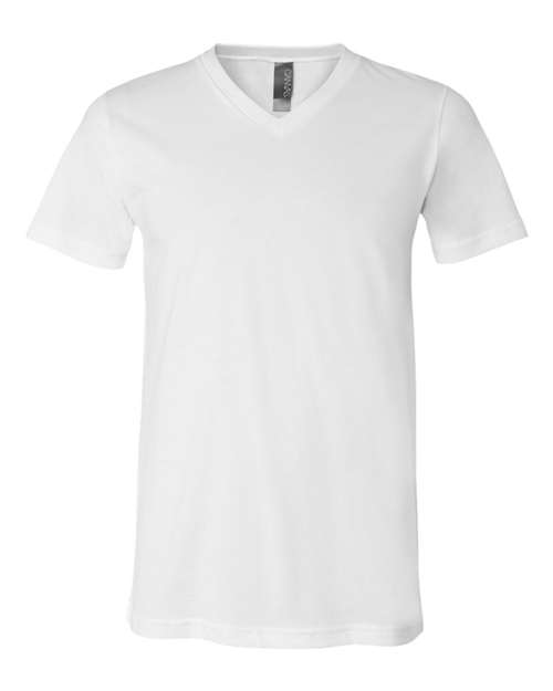 Unisex Jersey V-Neck Tee - White Front