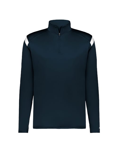 Men's On The Rise Quarter-Zip Pullover - Purple/ White Front