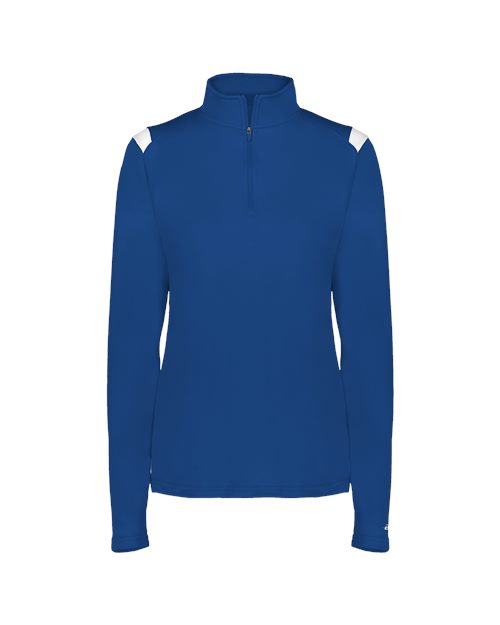 Women's On The Rise Quarter-Zip Pullover - Kelly/ White Front