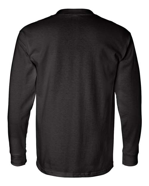 Unisex USA-Made Long Sleeve Pocket T-Shirt - Black Back